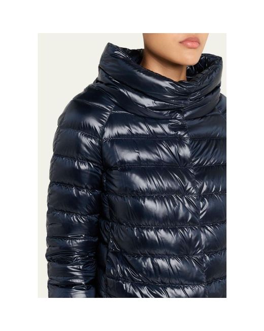 Herno Blue Sofia Ultra-Lightweight Down Bolero Jacket