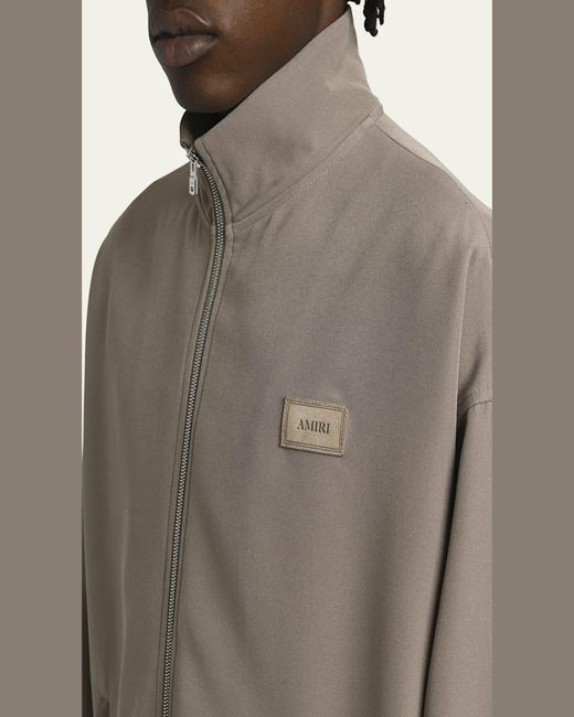Amiri Gray Logo Patch Full-Zip Blouson for men