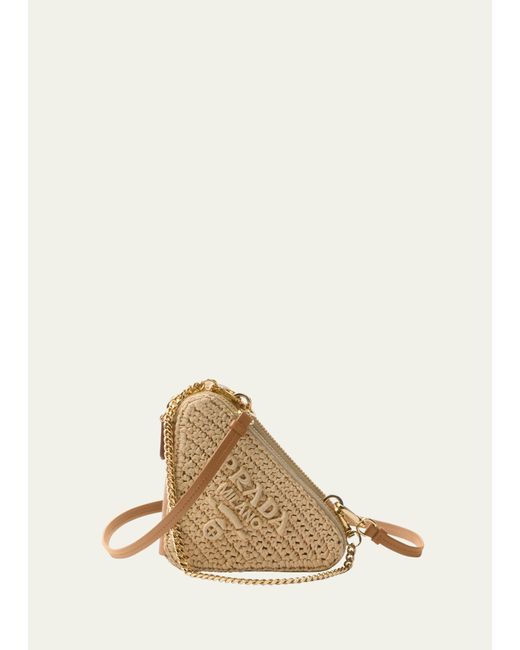 Prada Mini Triangle Tophandle Bag in Natural Lyst