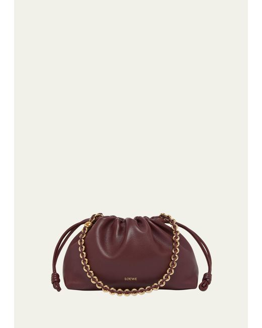 Loewe Brown Flamenco Bag In Napa Leather With Detachable Chain