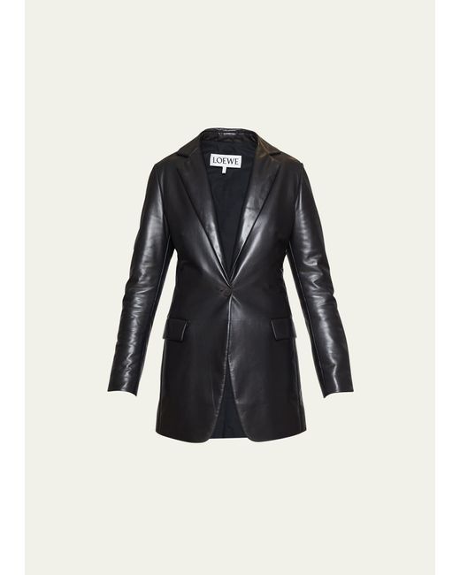 Loewe Black Tailored Lambskin Leather Jacket