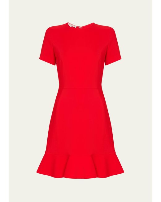 Stella McCartney Red Iconic Mini Dress With Flounce Hem