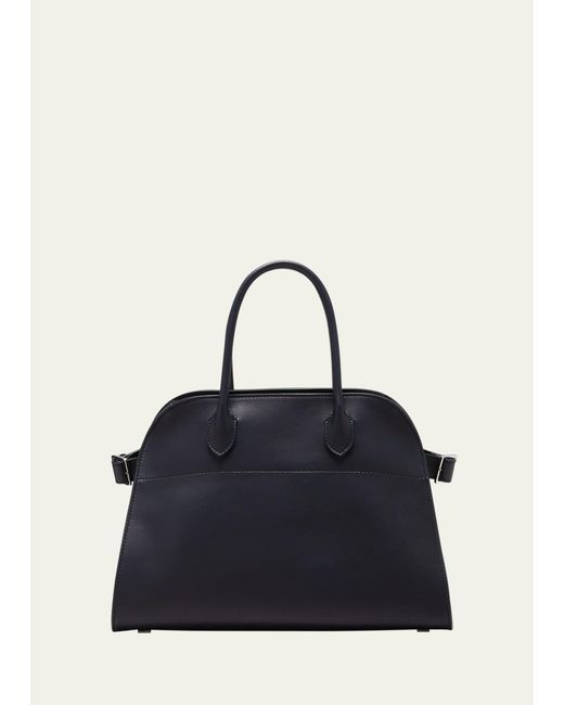 The Row Blue Margaux 12 Top-handle Bag In Leather