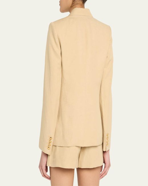 Nili Lotan Natural Veda Double-Breasted Linen Jacket