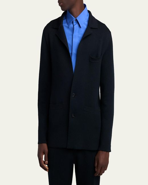 Tom Ford Blue Double-Face Wool Sweater Jacket for men