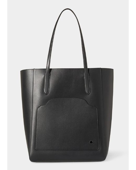 Loro Piana Sesia Smooth Leather Tote Bag in Black | Lyst