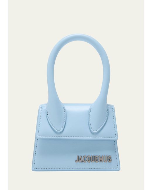 Jacquemus Blue Le Chiquito Homme Leather Top Handle Bag for men