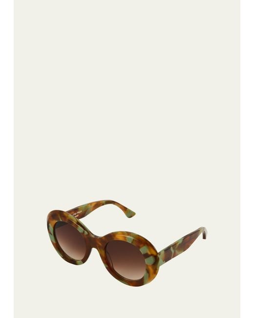 Thierry Lasry Natural Pulpy Acetate Round Sunglasses