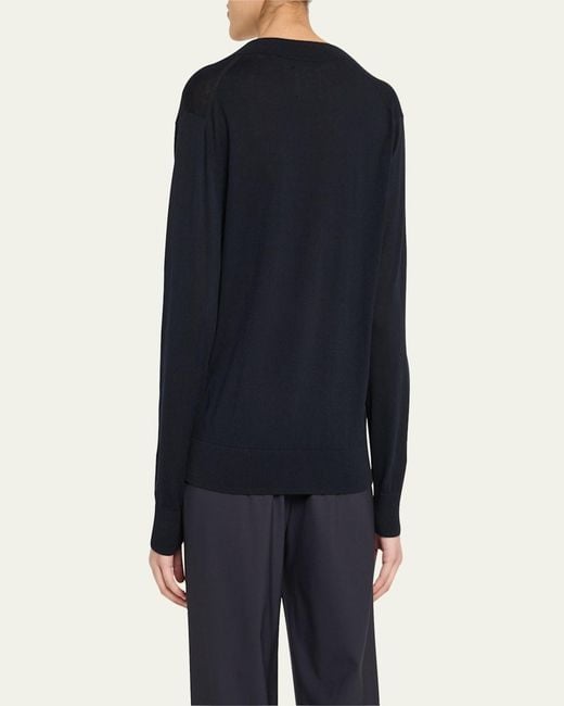 Twp Blue Perfect Deep V Wool Sweater