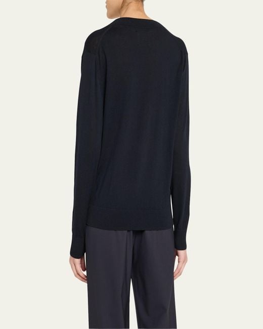 Twp Blue Perfect Deep V Wool Sweater