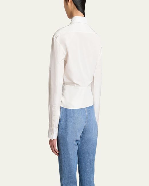 Givenchy Natural Bow Button Down Wrap Blouse
