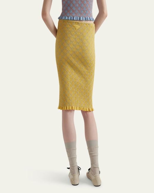 【関税&送料込】Prada Yellow Cashmere Mini Skirt Prada triangle-logo Cashmere Miniskirt | Yellow | FARFETCH TW
