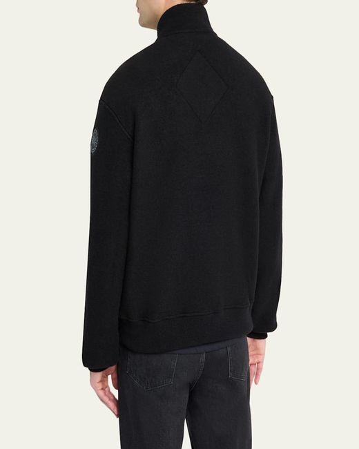 Canada Goose Black Hudson Fleece Snap-Front Bomber Jacket for men