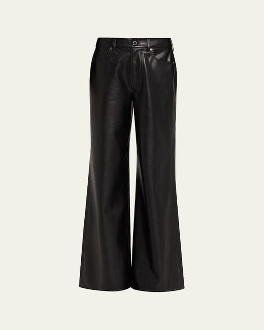 Veronica Beard Black Kasey Mid-Rise Wide-Leg Pants