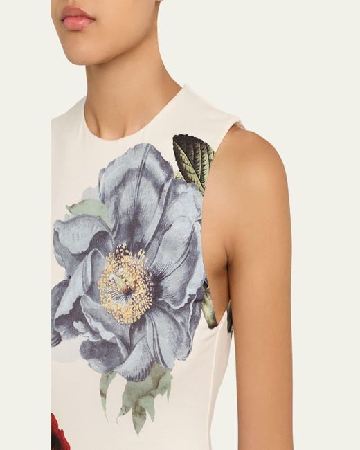 Alice + Olivia White Delora Open-Back Sleeveless Maxi Dress