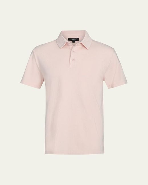 Vince Pink Garment-Dyed Polo Shirt for men