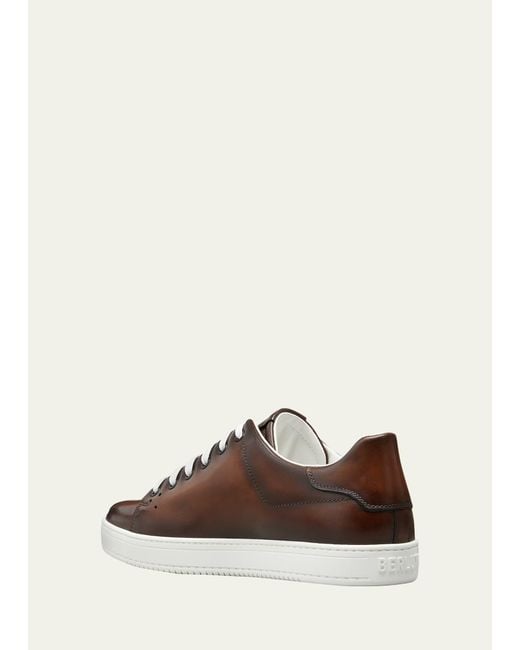 Berluti White Playtime Burnished Leather Sneakers for men
