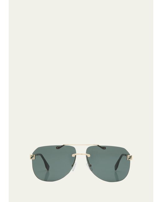 Fendi Green Sky Monogram Metal Sunglasses for men