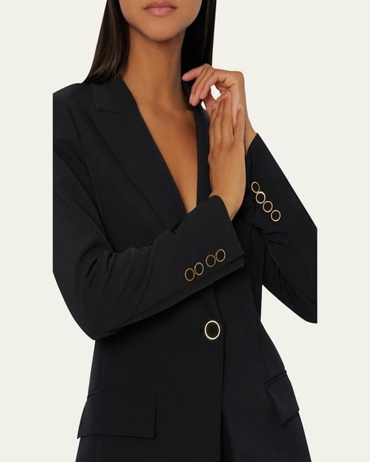MILLY Black Avery Single-Button Cady Blazer