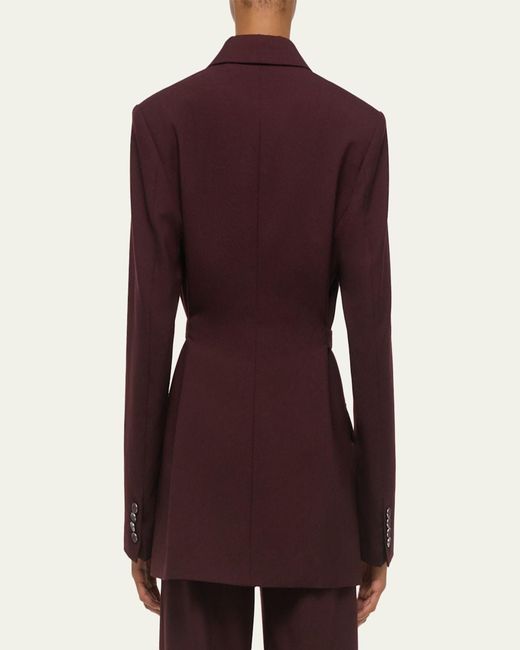 Helmut Lang Red Belted Double-Breasted Blazer