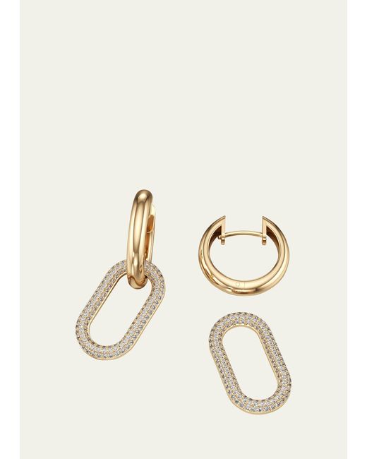 Bhansali Natural Gold And Diamond Pave Link Earrings