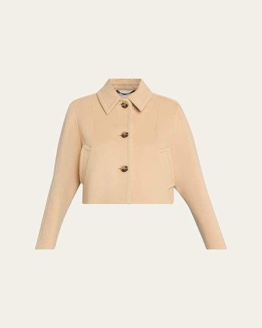 Marni Natural Wool Felt Cropped Single-Breasted Jacket