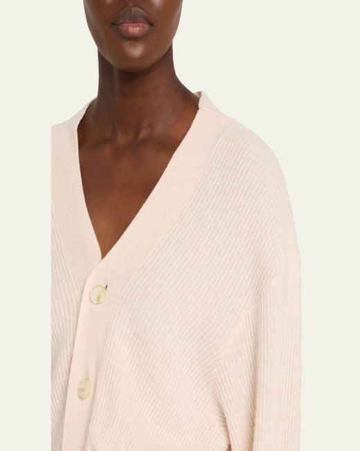 R13 Natural Cashmere Twist-Front Cardigan