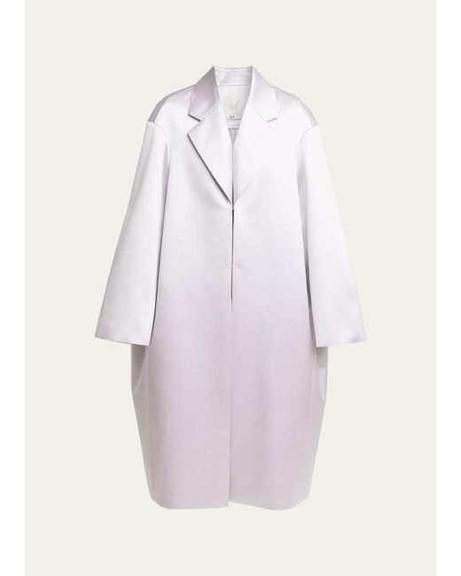 Givenchy White Lighter Oversized Cocoon Silk Coat