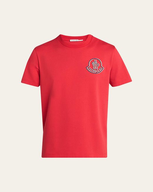 Moncler Red Chest Logo Graphic T-Shirt for men