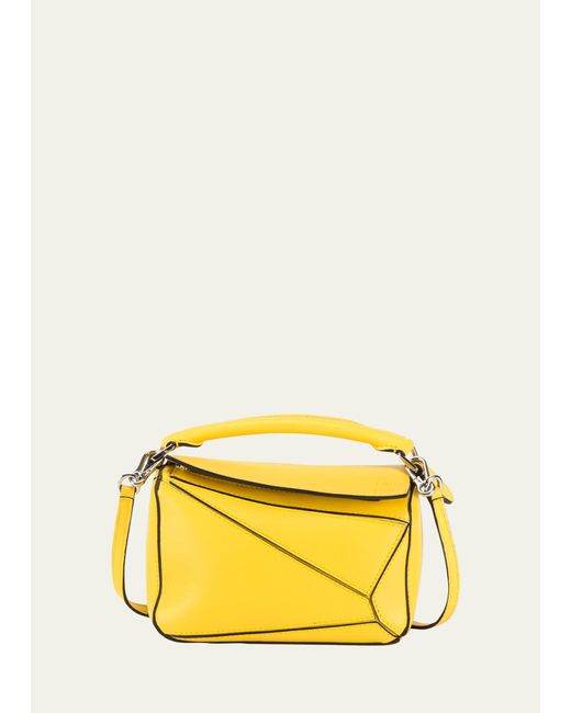 Loewe Yellow Puzzle Mini Classic Satchel Bag