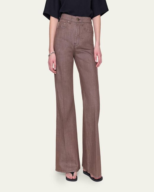OSSOU Brown Trace Flare Jeans