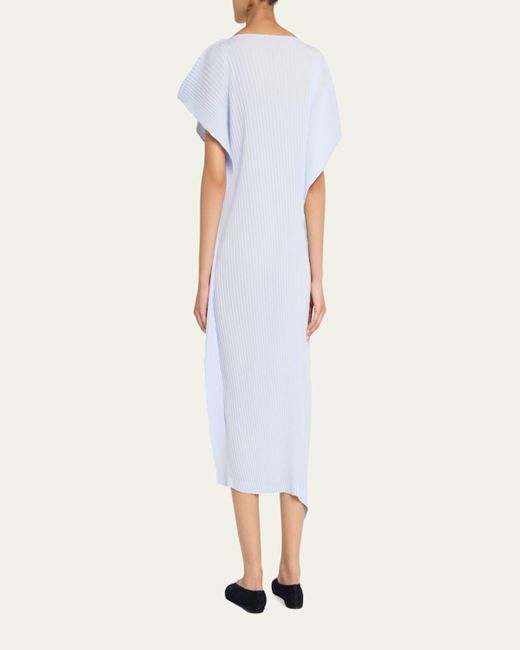 Issey Miyake White Shadow Study Pleats Solid Dress