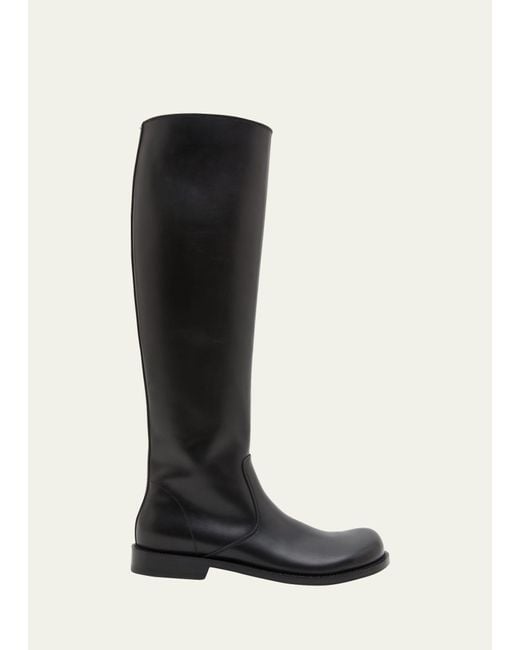 Loewe Black Leather Campo Chelsea Boots