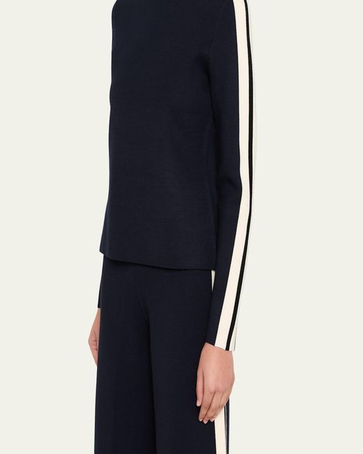 Veronica Beard Blue Asante Knit Pullover