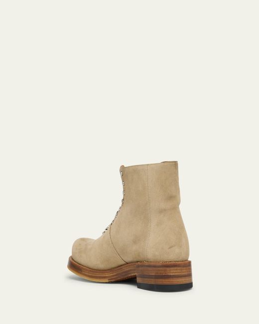 Alexander McQueen Natural The Maker Suede Zip-Up Boots for men