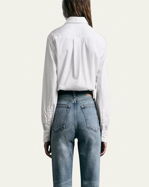 Rag & Bone White Maxine Classic Button-Front Shirt