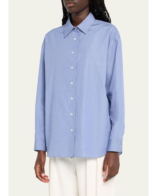 The Row Blue Attica Oversized Button Down Shirt