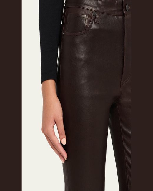 FRAME Black The Leather Reboot Crop Jeans