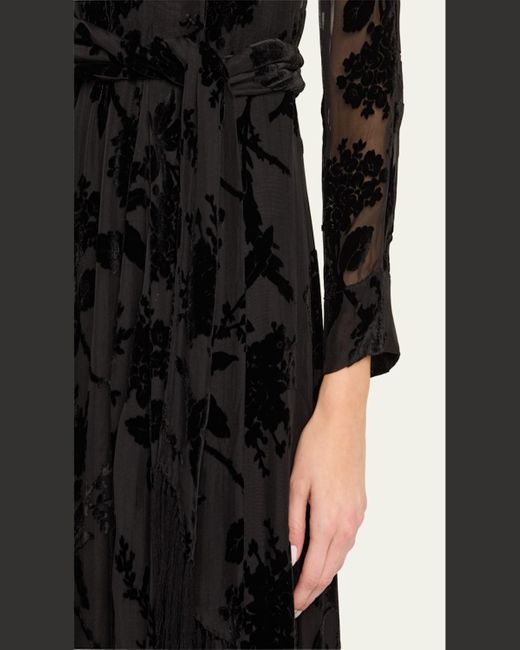 Zimmermann Velvet Lace Burnout Maxi Dress in Black | Lyst
