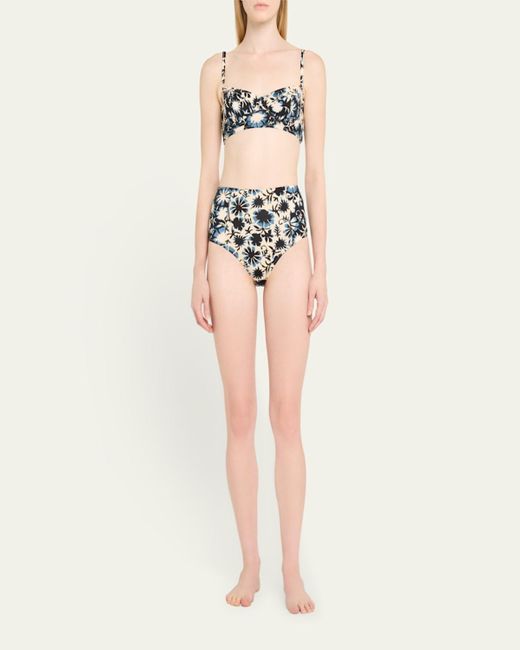 Ulla Johnson White Zahara High-Waist Bikini Bottoms