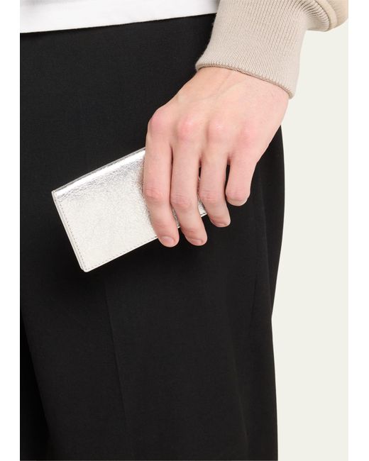 Comme des Garçons White Metallic Leather Passport Holder for men