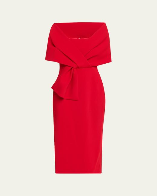 chinese dress ladies Badgley Mischka Pleated Ruffle Fan Flared Mikado Gown EG4416 main image 0