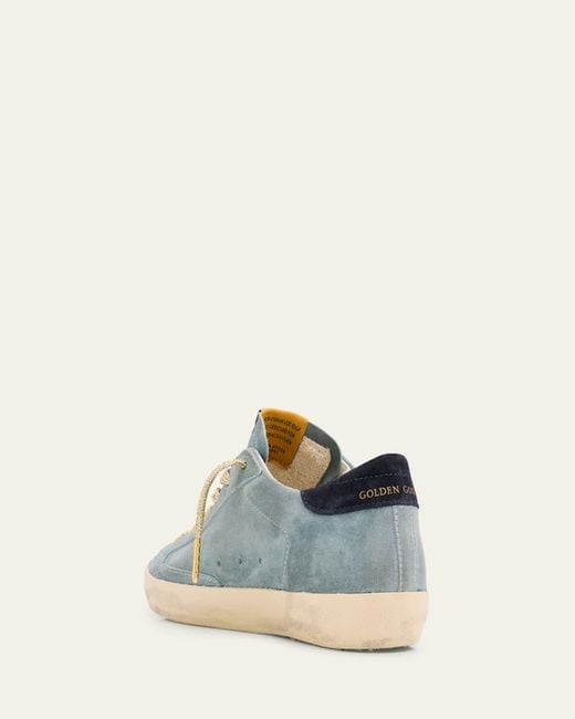 Golden Goose Deluxe Brand White Super-Star Low-Top Suede Sneakers