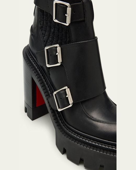 Christian Louboutin Black Cortinetta College-Sole Ankle Boots