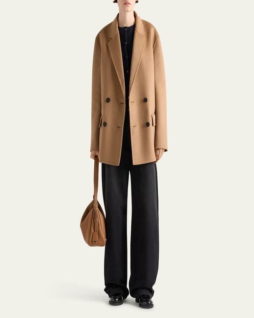 Prada Brown Double-Breasted Cashgora Jacket
