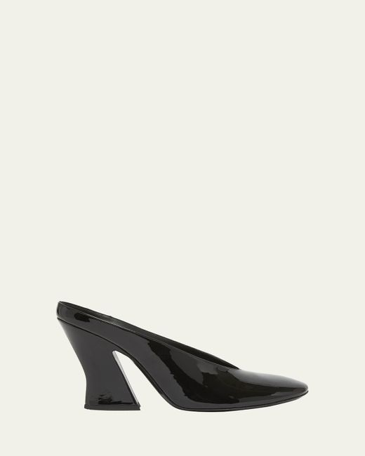 Givenchy Natural Patent Leather Sculpted Block-Heel Mules