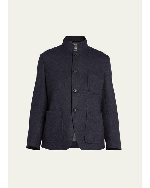 Loro Piana Spagna Patch Pocket Cashmere Jacket in Blue | Lyst