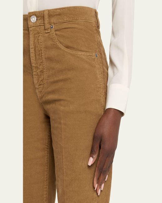 Saint Laurent Natural Corduroy Bootcut-Leg Pants