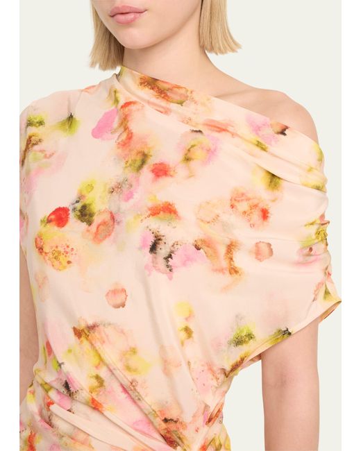 A.L.C. Multicolor Poppy Floral Off-the-shoulder Gown