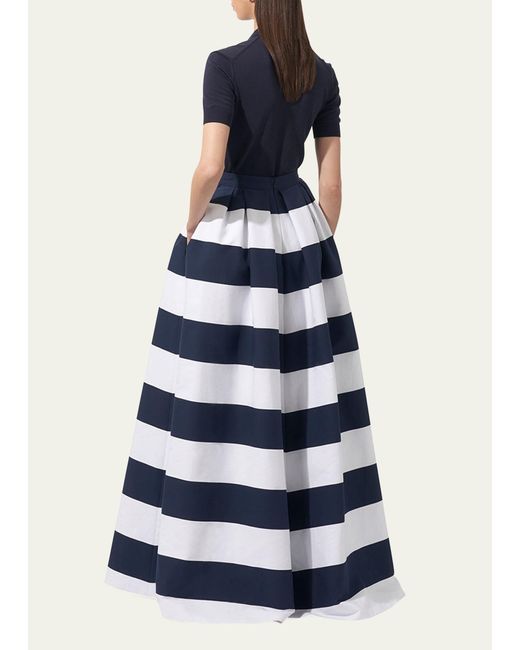 Carolina Herrera Blue Striped Ball Skirt